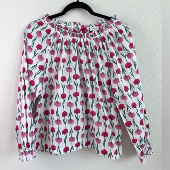 J. CREW Floral Print Tie Back Blouse - Picture 5 of 14